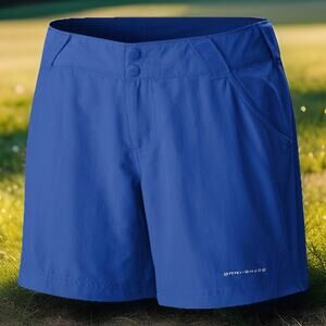 Columbia PFG Coral Point Shorts Moisture Wicking Blue Womens XL Fast Ship NEW